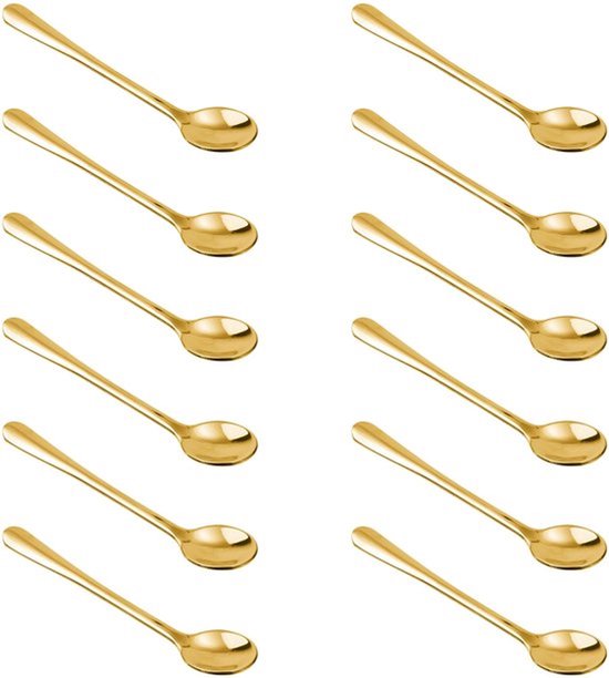 12 Stuks Mini Stainless Steel Lepels - 7,4 x 1,6 cm - Handige Specerijlepels voor Suiker