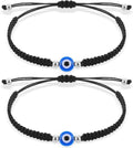 Boze oog armbanden set van 2 stuks - Handgemaakt - Zwarte beschermingsarmbanden - Geluksarmbanden - Vriendschap - 27cm - Hars