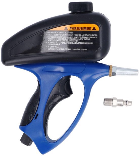 Zandstraalpistool Snelle plug-in aansluiting Soda 90PSI druk 500 ml capaciteit voor handmatige automatische en meubelreparaties, standaard