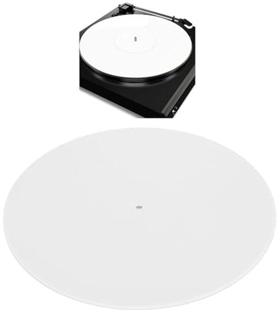 Acryl draaitafelmat, vervangende acrylplaat schotel slipmat voor 12 inch draaitafelmat, antistatische slipmat, universele draaitafel slipmat (WIT)