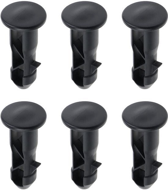 3 paar Wheelie Bin Deksel Scharnier Pins 65x18mm Zwart Kunststof Geschikt voor 240 Liter Outdoor Wheelie Prullenbakken