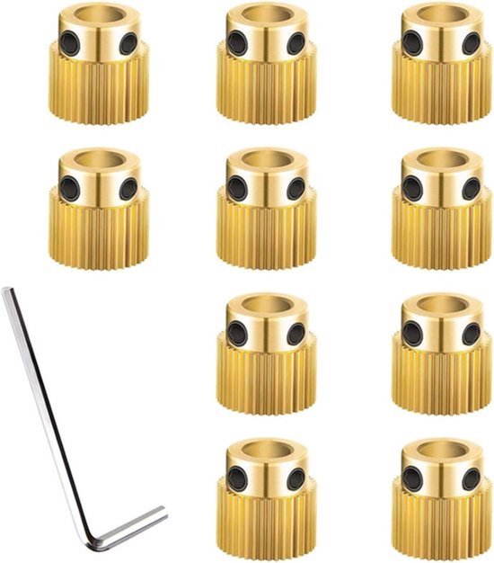40-40 tanden extruder aandrijfwiel compatibel met CR-10 CR-10S S4 S5 Ender 3 Pro MK7/8 3D-printer - hoogwaardige materialen - inclusief sleutel. .