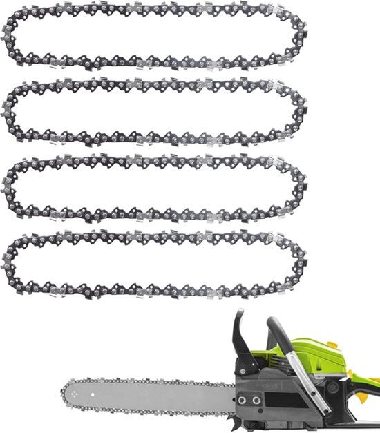 4st 14inch Kettingzaagketting, 52 Aandrijfschakels 3/8" LP Pitch vervanging van Kettingzaagketting voor Craftsman Echo Poulan Ryobi Worx, Stalen Kettingzaagblad voor het Snoeien van Bomen