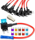 10 stuks 12-24V Mini Auto Add-a-Circuit Fuse TAP Adapter Mini APM ATM Bladzekering Set voor Auto's Vrachtwagens Botens met 3/5/7.5/10/15Amp Zekering