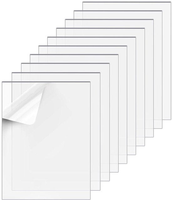 - Acrylplaten - Transparant - 1 mm Dik - 20 x 25,5 cm - Vervanging van Glas - DIY Projecten - Schilderen - Kalligrafie - Tafelborden - Voor Knutselwerk en Decoratie - Heldere Plexiglas Platen (10 Stuks)