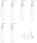 Plastic Pompfles, Transparante Airless Pompfles, Dispenserfles, Plastic, 6 Stuks, Transparante Reisflessen, 100ml Zeepdispenser met 2 Trechters voor Cosmetische Lotion voor Reis