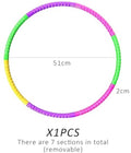 Fitness Hula Hoop 51 cm - Kleurrijk, Verstelbaar, 7-delig