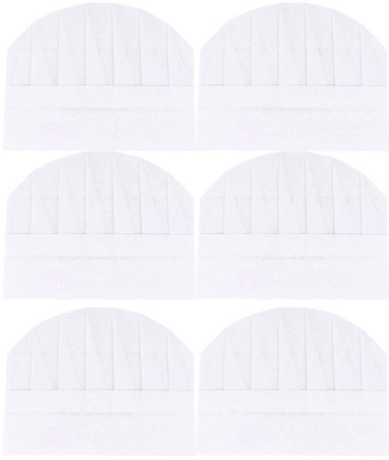 20 Stuks Wegwerp Kinderen Papier Koks Hoods - Verstelbare Keuken Chef Hatten - Wit, 25x20CM