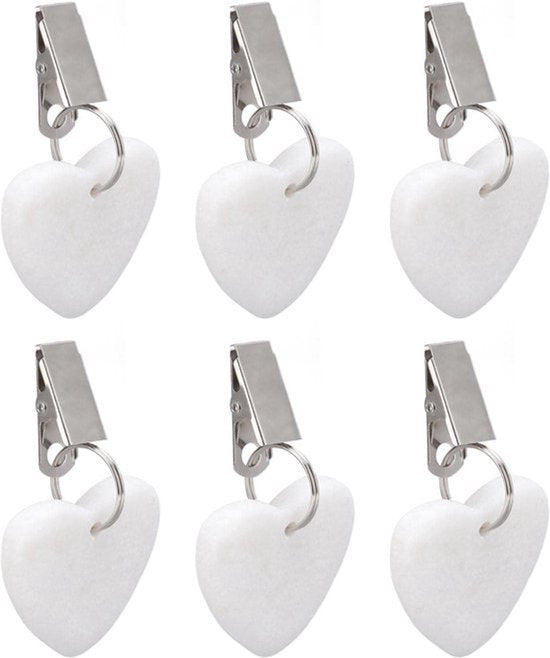 Tafelkleedgewichten Set - Decoratieve Clips - Buiten Tafelen - Marmer & Staal - Hartvormig