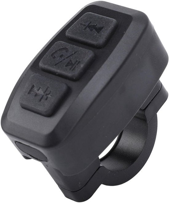 Bluetooth Media Button Remote, Selfie Control Muziek Afstandsbediening Verstelbaar Oplaadbaar Waterdicht, Stuurwielbediening voor Autoriteit Motor Stuurwiel (Zwart)