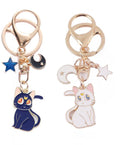 Sailor Moon Sleutelhangers, Cartoon Schattige Magische Kat Sleutelhanger, Sailor Moon Anime Figuur, Souvenir, Sleutelhangers voor Tas, Mobiele Telefoon, Auto, Tieners, Meisjes, Kat Liefhebbers, Blauw, S