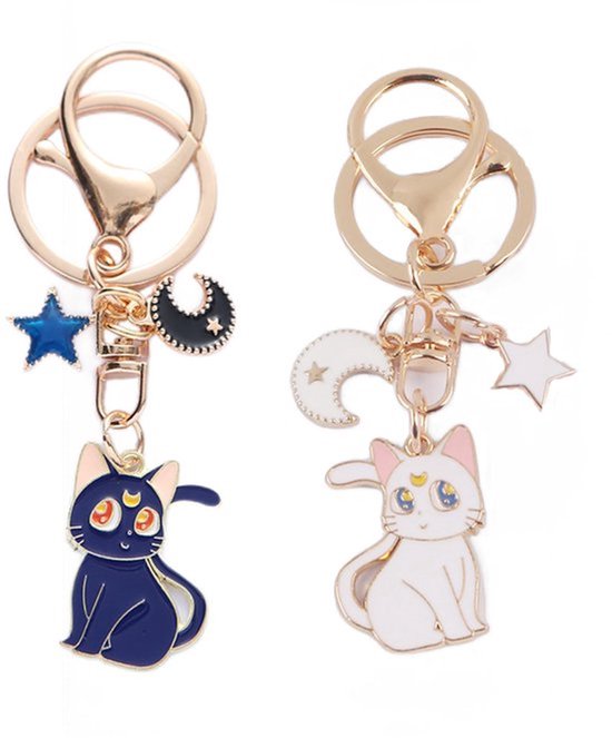 Sailor Moon Sleutelhangers, Cartoon Schattige Magische Kat Sleutelhanger, Sailor Moon Anime Figuur, Souvenir, Sleutelhangers voor Tas, Mobiele Telefoon, Auto, Tieners, Meisjes, Kat Liefhebbers, Blauw, S