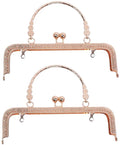 2 stuks metalen portemonnee-sluitingen voor tassen, portemonnee-frames voor het maken van tassen, DIY retro clutch bag - Rose