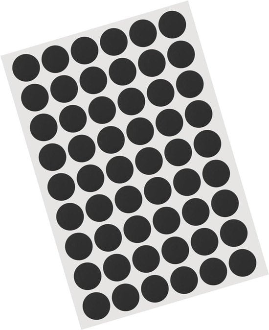 Zelfklevende afdekkingen voor meubels, 54 stuks, Ø 21 mm, zwart, schroefkophoezen