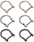 6 stuks metalen D-ring afneembare tasriem haken tasaccessoires gespen met D-ring mooi en duurzaam voor bevestigen aan schouderbanden, riemen, tassen, schoenen, hondenhalsbanden (drie kleuren)