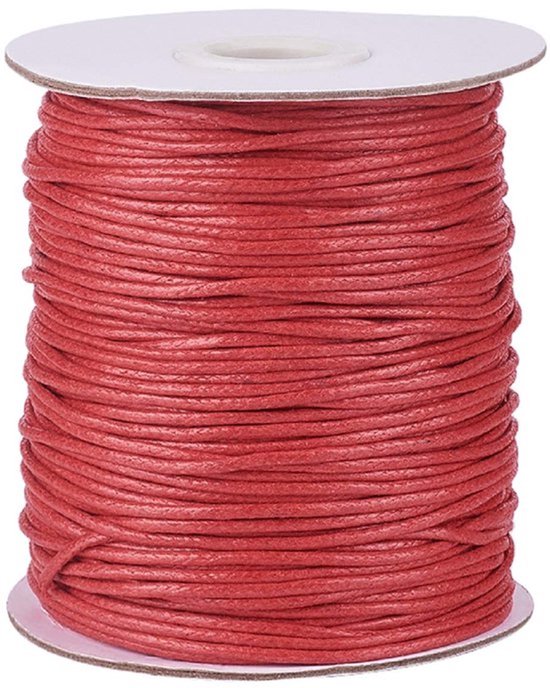 1,5 mm 100 yards/rol gewaxt katoendraadkoord voor DIY sieraden ketting armband knutselen macramé maken rood
