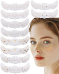 Pakket van 10 Gouden Glitter Tatoeages Glitter Gezicht Gouden Tijdelijke Tatoeage Stickers voor Gezicht Zweetbestendig Waterdicht Zomer Freckles Tatoeage Glitterstenen voor Carnaval Feest Stickers