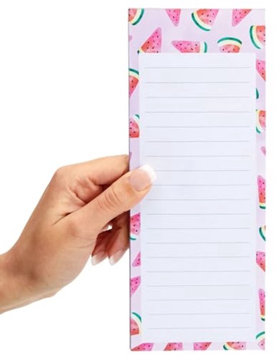 Notitieblokken 6-pack - Magnetisch, kleurrijke fruitontwerpen - 8,9 x 22,9 cm