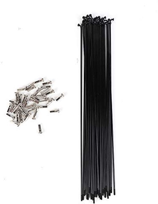 26 inch fietsspaken Fietsspaken #45 Staal 36 stuks Set Stalen Mountainbike Fietsspaken met Nippels Zwart 259mm