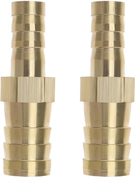 - Slang Fitting Adapter - Messing - Reducer - Barb - 12mm naar 8mm - Buis Splicer Joiner Connector - Geschikt voor Luchtpijp Waterpijp Brandstofpijp Olie Pijp.