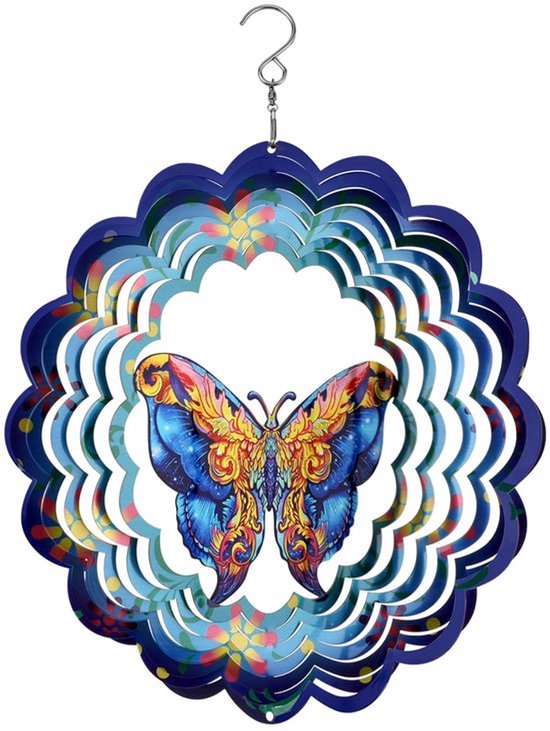 Hangende Windspinner, 32x25cm Vlinder Metalen Windspinners Artistieke 3d Hangende Windspinner Vlindercadeaus voor Vrouwen Mannen Tuin Tuin Gang Decoratie