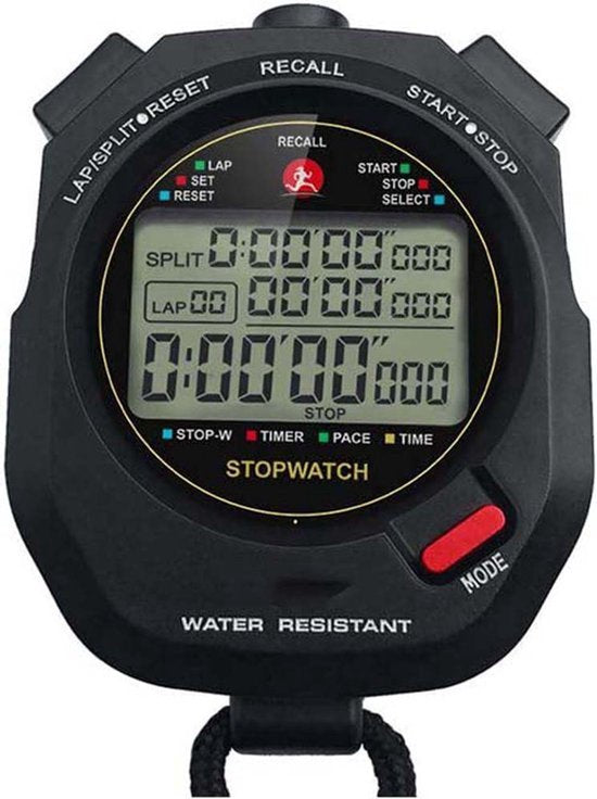 Professionele timer stopwatch, digitale sport stopwatch met afteltimer, 100 rondetijden geheugen，Vaderdagcadeaus, 0,001 seconde tijdregistratie, waterdicht, multifunctionele stopwatch, geschikt voor zwemmen, hardlopen, training, etc.Cadeau voor vader
