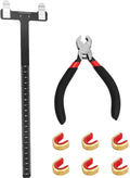 Boog string nocking punten tang en nock set in zwart met T-vormige boog vierkante liniaal voor nauwkeurig en eenvoudig boogschieten en recurve boog draaien