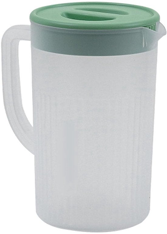 Grote Capaciteit Plastic Kan met Deksel, 2.7L Sap Melk Koude Karaf en Ijsthee Kan Eenvoudige Mode Waterkan voor Thuis Dagelijkse Drinkbehoeften (Matcha-groen)