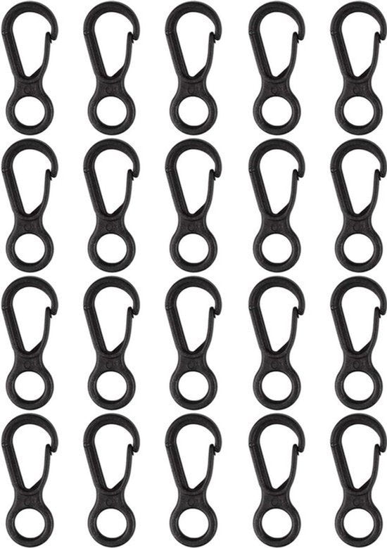 20 STKS Mini Paracord S Sleutelhanger Karabijnhaak Clip Snap Lente Rugzak Sluitingen Lock Haak voor Outdoor EDC Camping Tactische Survival Gear Reizen Wandelen