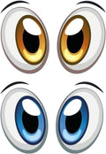 2 Pairs of Eye Stickers voor Robots en Grasmaaiers - Zelfklevend - Grappig en Decoratief - Weerbestendig