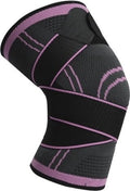 Kniebrace met Klittenband - XXXL - Sport Brace Compressieband - Roze