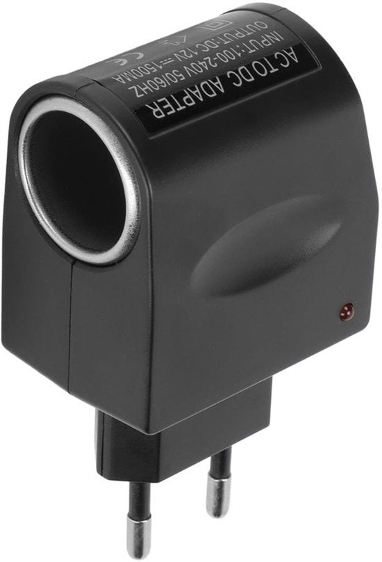 Adapter voor sigarettenaansteker, 110V-240V AC naar 12V DC 1.5A auto voeding adapter converter stekker met sigarettenaansteker connector (EU stekker)