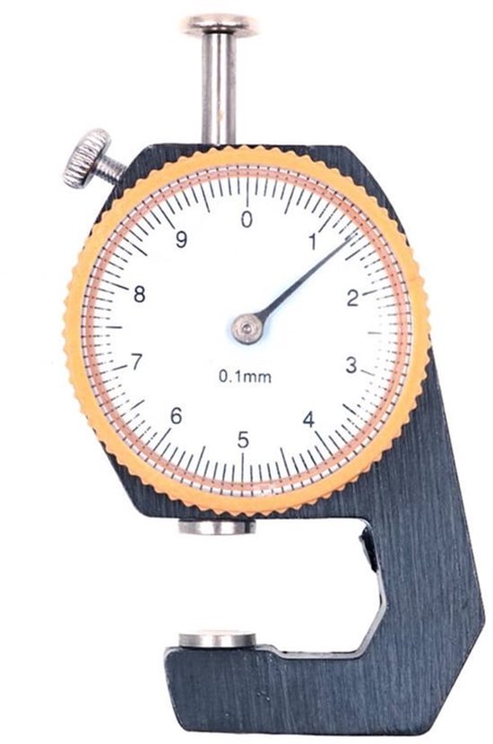 0-10mm Dikte Meter - Flat Head Dikte Tester Dial voor Leer en Stof, Nauwkeurigheid 0.1mm